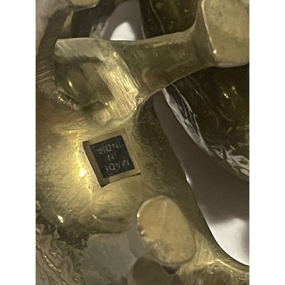 Set Of 3 Very Detailed BRASS ELEPHANTS FAMILY Figures Made in India - Picture 11 of 15